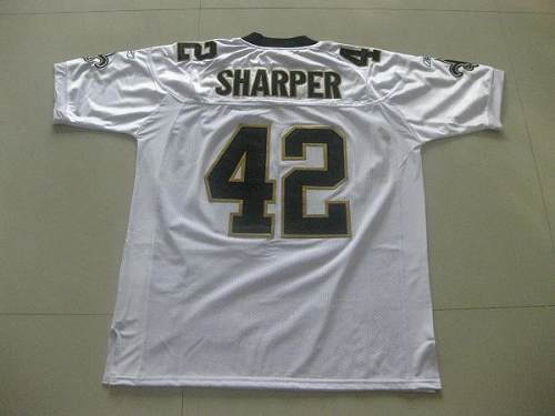 Saints #42 Darren Sharper White Stitched NFL Jersey