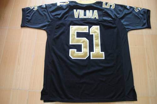 Saints #51 Jonathan Vilma Black Stitched NFL Jersey