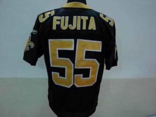 Saints #55 Scott Fujita Black Stitched NFL Jersey