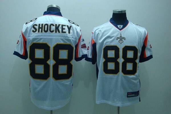 Saints #88 Jeremy Shockey White With New Super Bowl Patch Stitched NFL Jersey