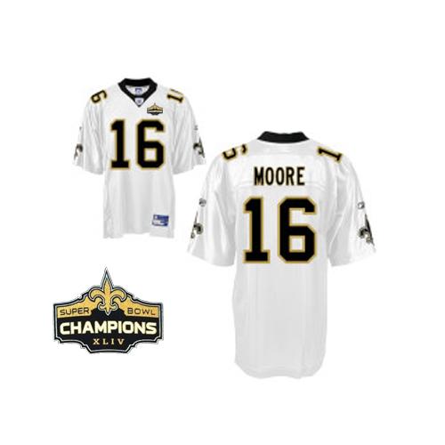 Saints #16 Lance Moore White Super Bowl XLIV 44 Champions Stitched NFL Jersey