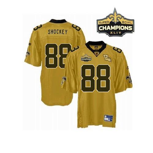 Saints #88 Jeremy Shockey Gold Super Bowl XLIV 44 Champions Stitched NFL Jersey