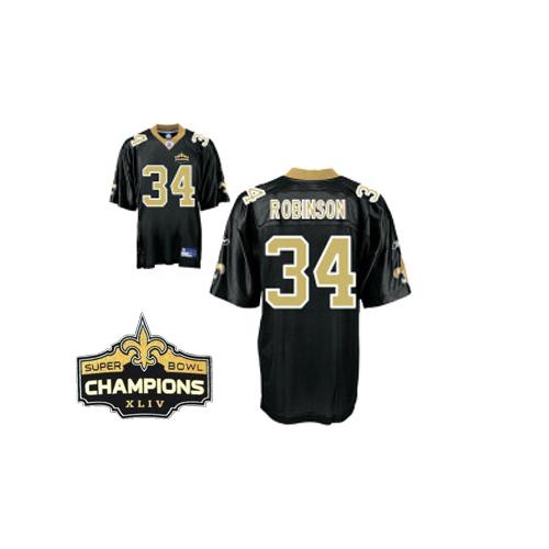 Saints 34# Patrick Robinson Black Super Bowl XLIV 44 Champions Stitched NFL Jersey