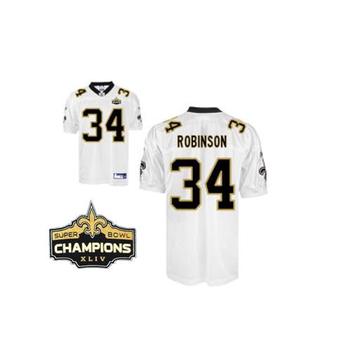 Saints 34# Patrick Robinson White Super Bowl XLIV 44 Champions Stitched NFL Jersey