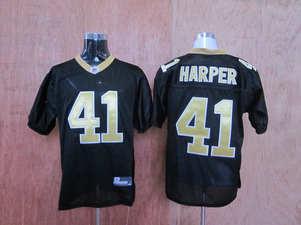 Saints #41 Roman Harper Black Stitched Throwback NFL Jersey