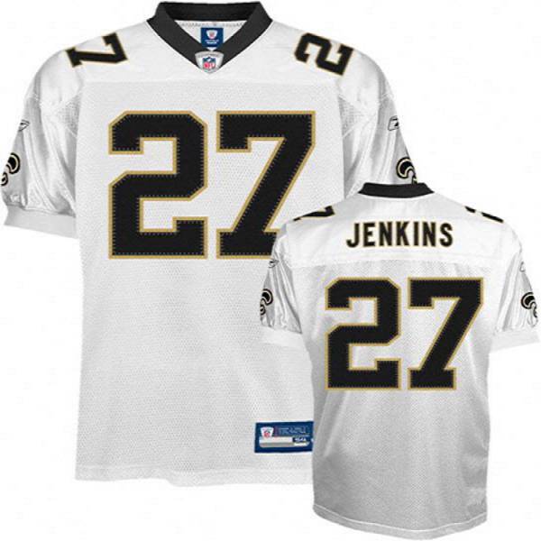 Saints #27 Malcolm Jenkins White Stitched NFL Jersey
