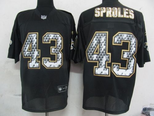 Sideline Black United Saints #43 Darren Sproles Black Stitched NFL Jersey