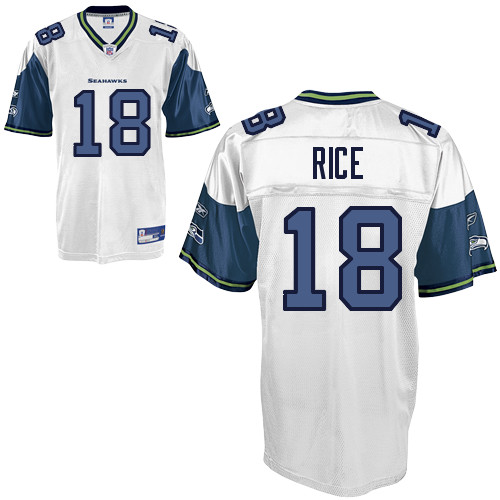 Seahawks #18 Sidney Rice White Stitched NFL Jersey