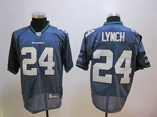 Seahawks #24 Marshawn Lynch Blue Stitched NFL Jersey