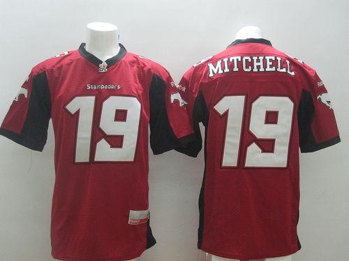 Stampeders #19 Bo Levi Mitchell Red Stitched CFL Jersey