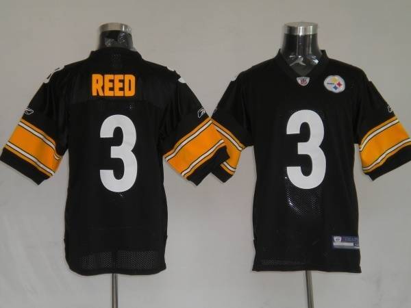 Steelers #3 Jeff Reed Black Stitched NFL Jersey