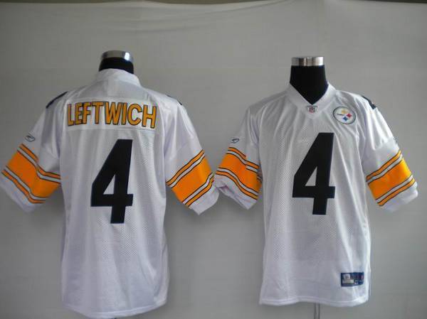 Steelers #4 Byron Leftwich White Stitched NFL Jersey