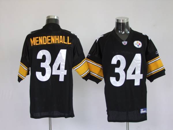 Steelers #34 Rashard Mendenhall Black Stitched NFL Jersey