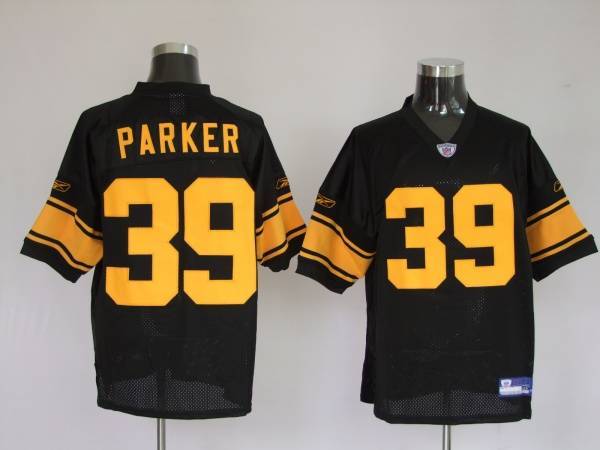 Steelers #39 Willie Parker Black With Yellow Number Stitched NFL Jersey