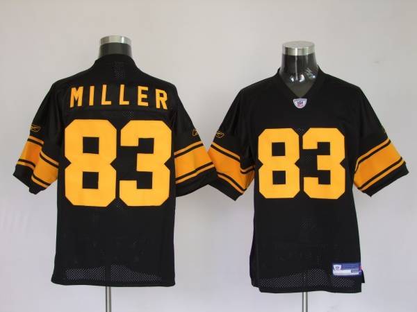 Steelers #83 Heath Miller Black With Yellow Number Stitched NFL Jersey