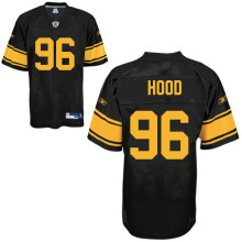 Steelers #96 Evander Hood Black With Yellow Number Stitched NFL Jersey