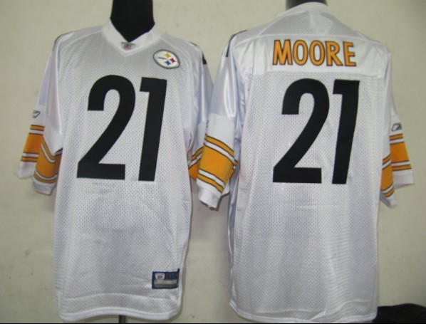 Steelers #21 Mewelde Moore White Stitched NFL Jersey