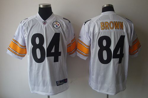 Steelers #84 Antonio Brown White Stitched NFL Jersey