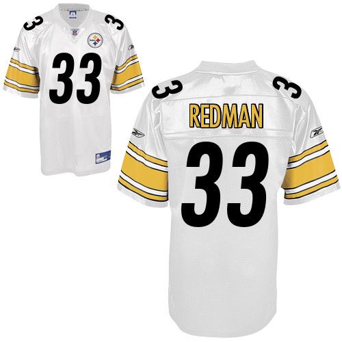 Steelers #33 Isaac Redman White Stitched NFL Jersey
