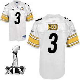 Steelers #3 Jeff Reed White Super Bowl XLV Stitched NFL Jersey