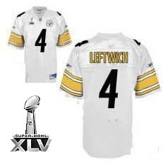 Steelers #4 Byron Leftwich White Super Bowl XLV Stitched NFL Jersey