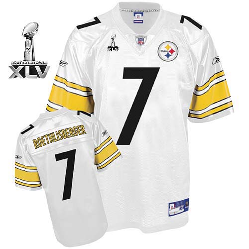 Steelers #7 Ben Roethlisberger White Super Bowl XLV Stitched NFL Jersey