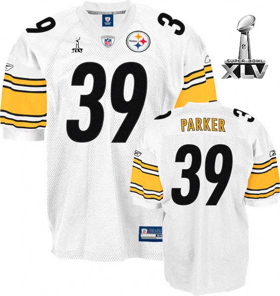 Steelers #39 Willie Parker White Super Bowl XLV Stitched NFL Jersey