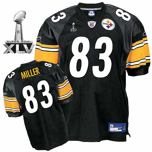 Steelers #83 Heath Miller Black Super Bowl XLV Stitched NFL Jersey