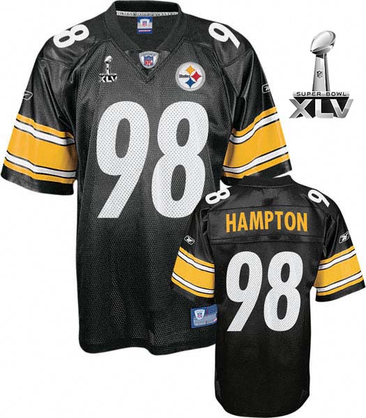 Steelers #98 Casey Hampton Black Super Bowl XLV Stitched NFL Jersey