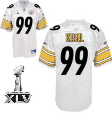 Steelers #99 Brett Keisel White Super Bowl XLV Stitched NFL Jersey