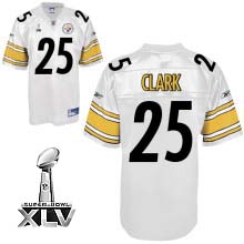 Steelers #25 Ryan Clark White Super Bowl XLV Stitched Throwback NFL Jersey
