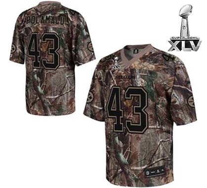 Steelers #43 Troy Polamalu Camouflage Realtree Super Bowl XLV Stitched NFL Jersey
