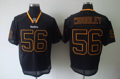 Steelers #56 LaMarr Woodley Lights Out Black Stitched NFL Jersey