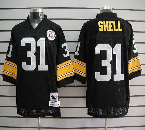 Mitchell And Ness Steelers #31 Donnie Shell Black Stitched NFL Jersey