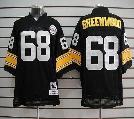 Mitchell And Ness Steelers #68 L.C. Greenwood Black Stitched NFL Jersey