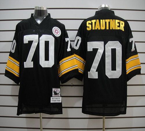 Mitchell And Ness Steelers #70 Ernie Stautner Black Stitched NFL Jersey