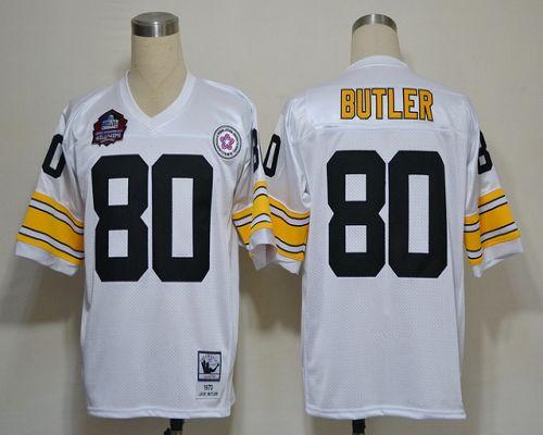 Mitchell And Ness Steelers #80 Jack Butler White Stitched NFL Jersey