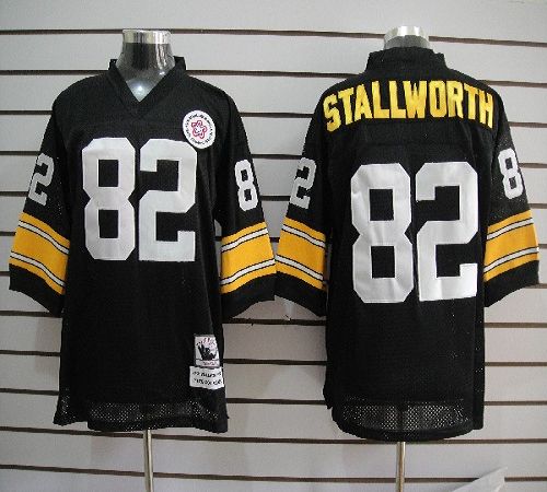 Mitchell And Ness Steelers #82 John Stallworth Black Stitched NFL Jersey