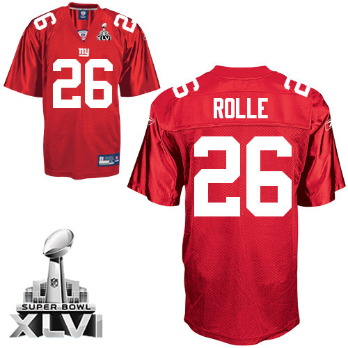 Giants #26 Antrel Rolle Red Super Bowl XLVI Stitched NFL Jersey