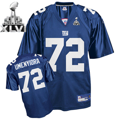 Giants #72 Osi Umenyiora Blue Super Bowl XLVI Stitched NFL Jersey