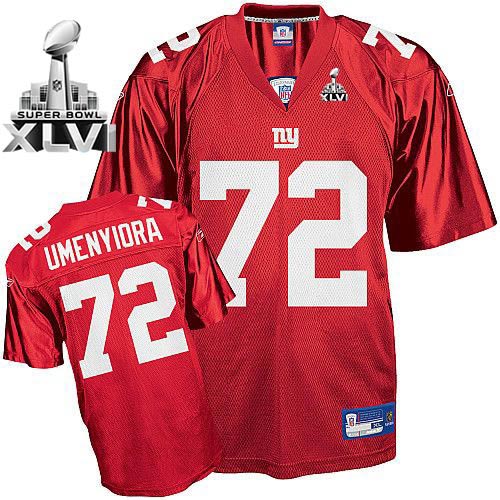 Giants #72 Osi Umenyiora Red Super Bowl XLVI Stitched NFL Jersey