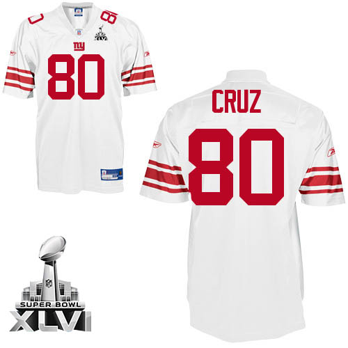 Giants #80 Victor Cruz White Super Bowl XLVI Stitched NFL Jersey