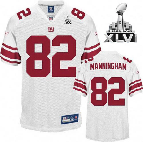 Giants #82 Mario Manningham White Super Bowl XLVI Stitched NFL Jersey