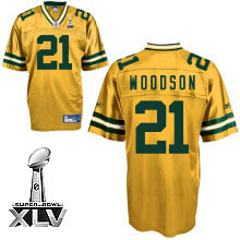 Packers #21 Charles Woodson Yellow Bowl Super Bowl XLV Stitched NFL Jersey