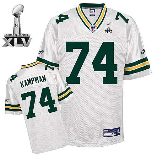 Packers #74 Aaron Kampman White Super Bowl XLV Stitched NFL Jersey