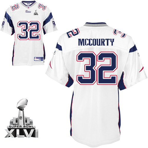 Patriots #32 Devin McCourty White Super Bowl XLVI Stitched NFL Jersey