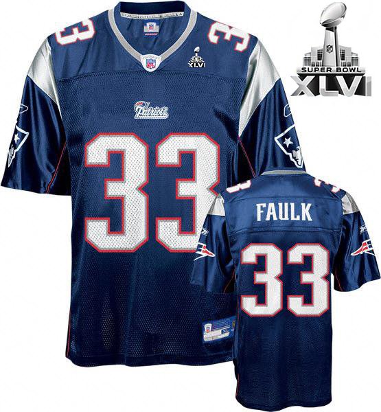 Patriots #33 Kevin Faulk Dark blue Super Bowl XLVI Stitched NFL Jersey