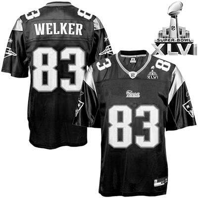 Patriots #83 Wes Welker Black Shadow Super Bowl XLVI Stitched NFL Jersey