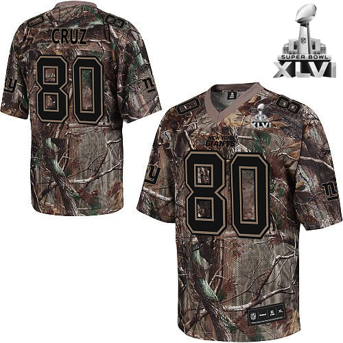 Giants #80 Victor Cruz Camouflage Realtree Collection Super Bowl XLVI Stitched NFL Jersey