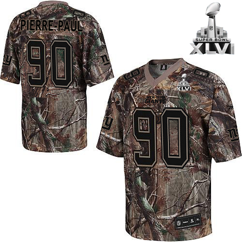 Giants #90 Pierre Paul Camouflage Realtree Collection Super Bowl XLVI Stitched NFL Jersey